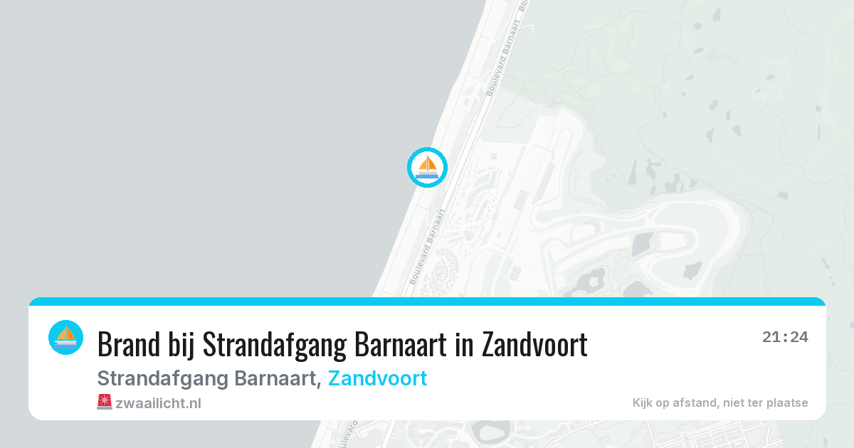Brand bij Strandafgang Barnaart in Zandvoort — 13 aug 2026