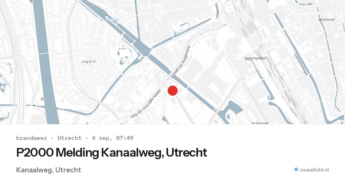 P2000 Melding Kanaalweg, Utrecht — 4 sep 2026