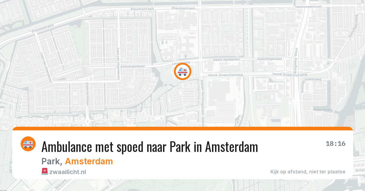 Ambulance met spoed naar Park in Amsterdam — 18 jun 2026