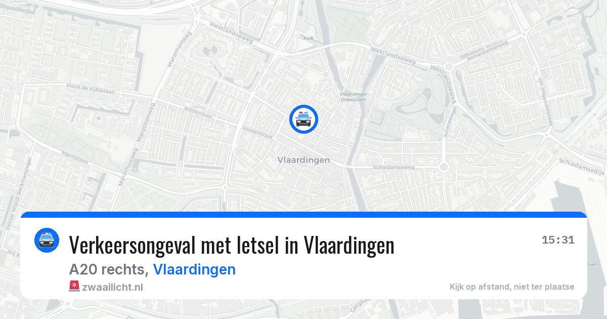 Verkeersongeval met letsel in Vlaardingen — 16 jul 2026