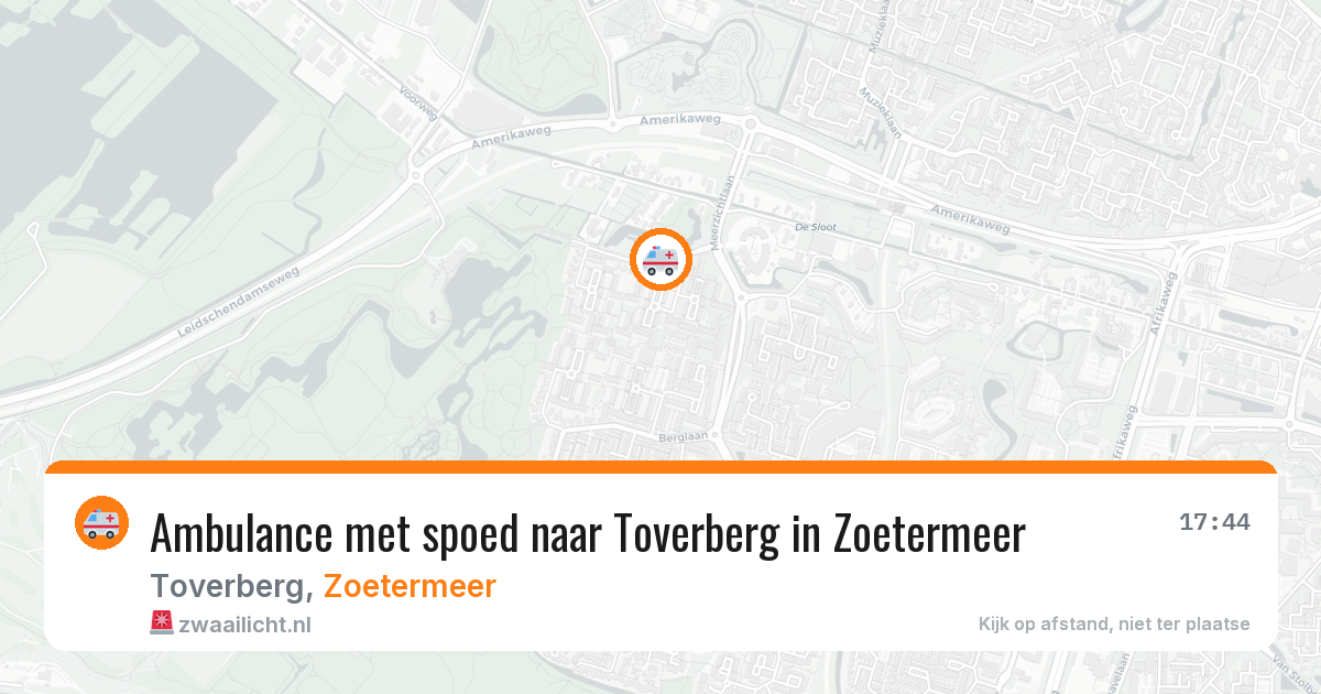 Ambulance met spoed naar Toverberg in Zoetermeer — 14 mrt 2026