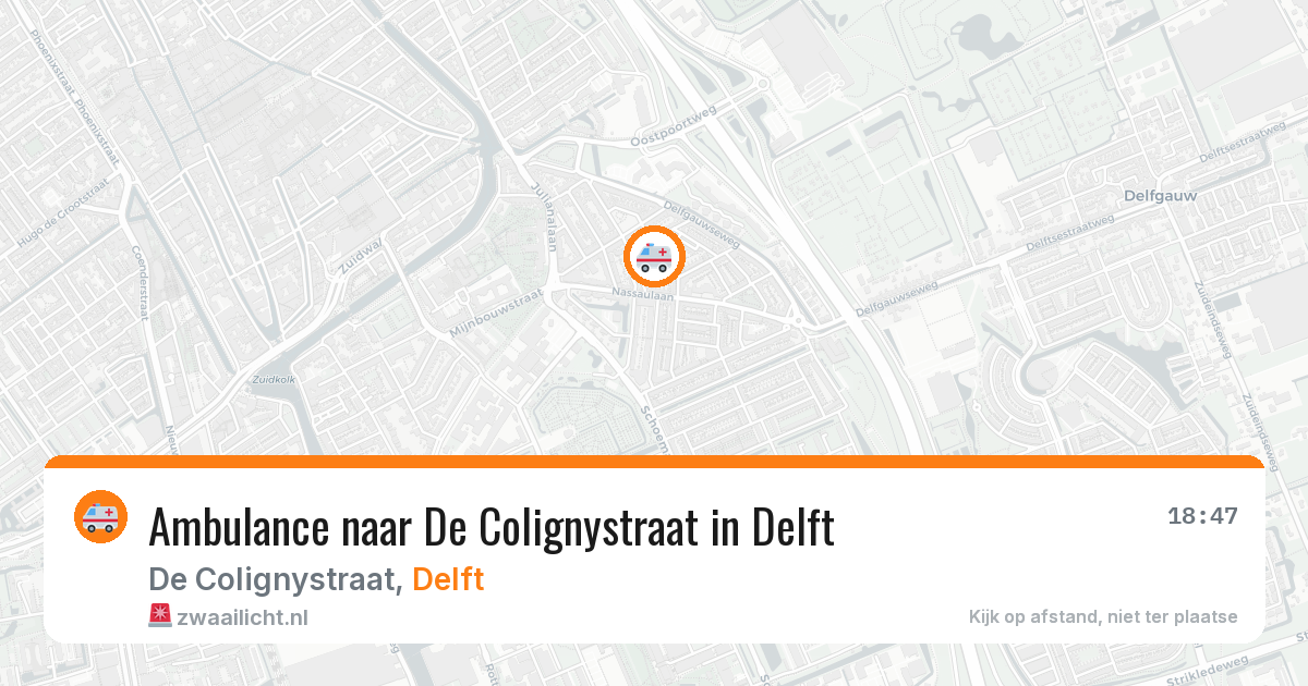 Ambulance naar De Colignystraat in Delft — 10 jun 2026