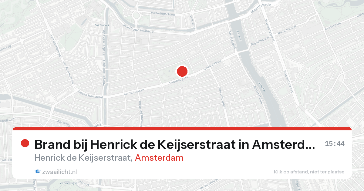 Brand bij Henrick de Keijserstraat in Amsterdam — 15 aug 2026