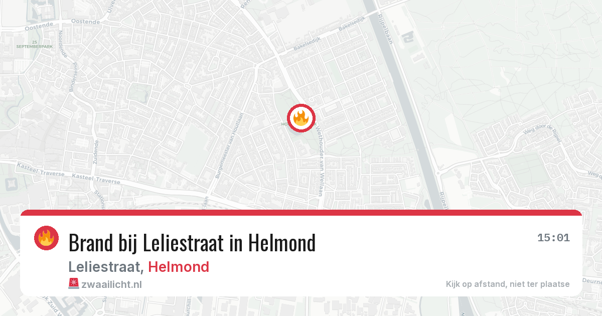 Brand bij Leliestraat in Helmond — 2 jul 2026