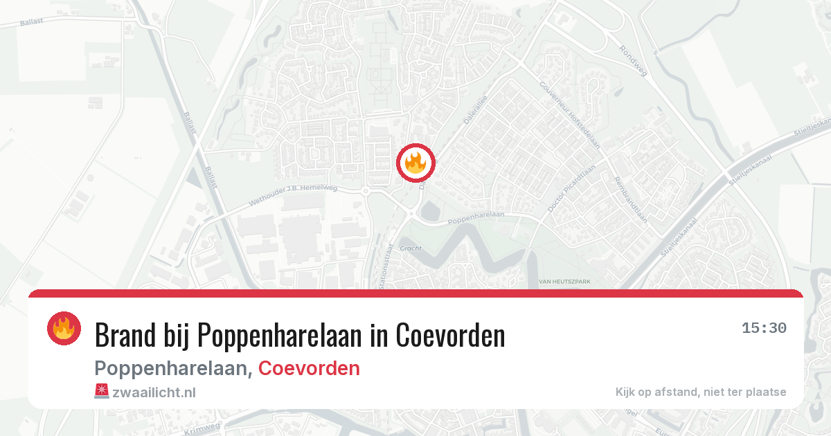 Brand bij Poppenharelaan in Coevorden — 26 jun 2026