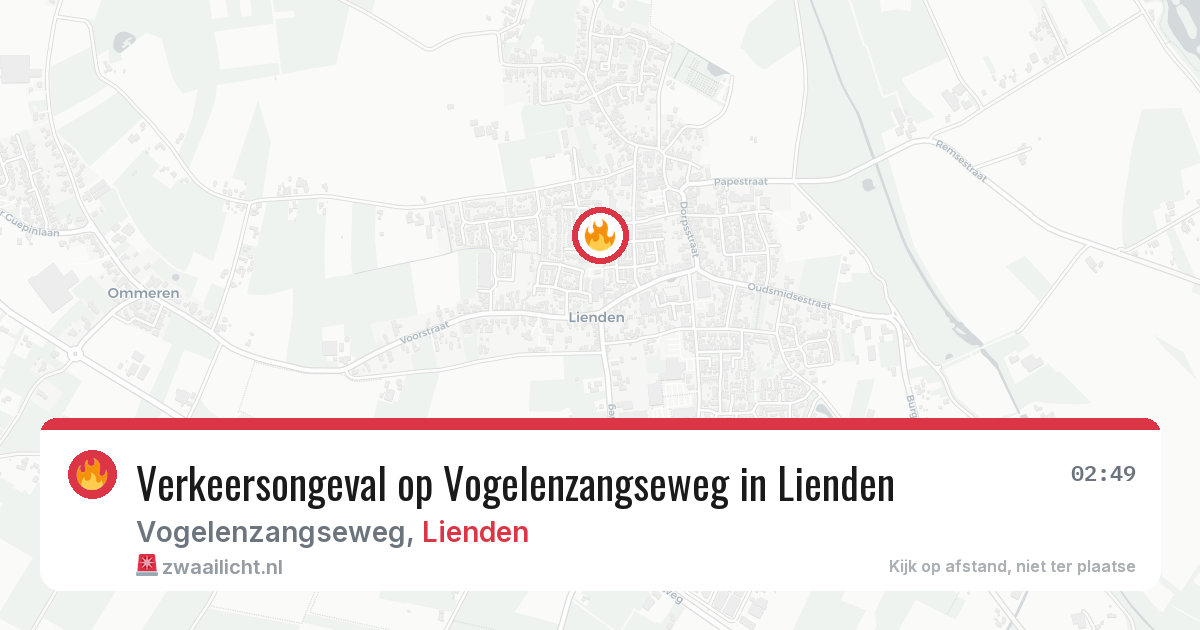 Verkeersongeval op Vogelenzangseweg in Lienden — 30 mrt 2026