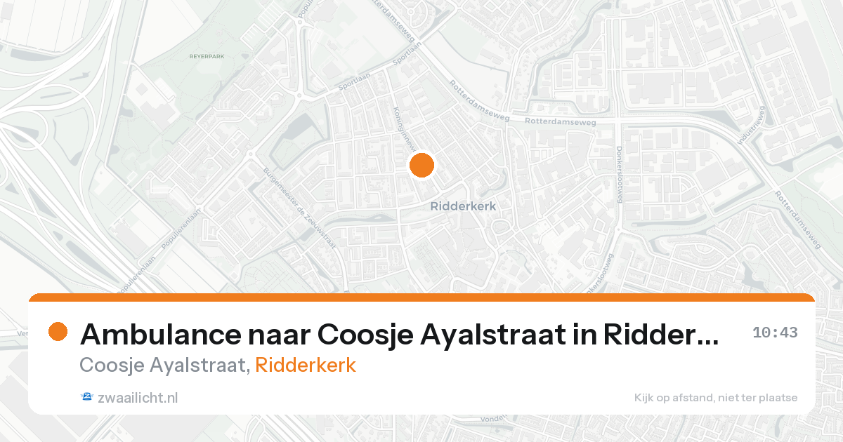 Ambulance naar Coosje Ayalstraat in Ridderkerk — 25 aug 2026