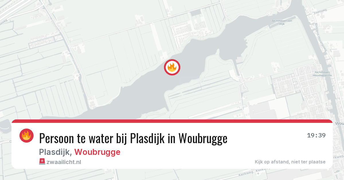 Persoon te water bij Plasdijk in Woubrugge — 30 jun 2026