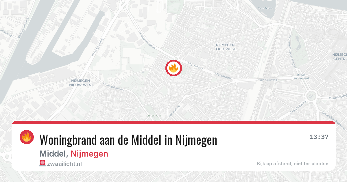Woningbrand aan de Middel in Nijmegen — 7 jul 2026