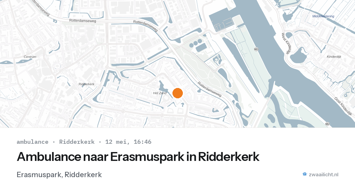 Ambulance naar Erasmuspark in Ridderkerk — 12 mei 2026