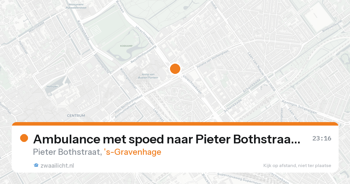 Ambulance met spoed naar Pieter Bothstraat in 's-Gravenhage — 20 aug 2026