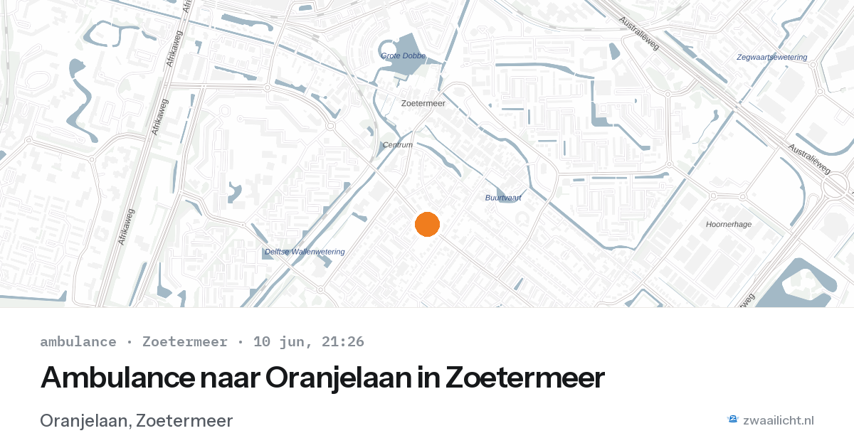 Ambulance naar Oranjelaan in Zoetermeer — 10 jun 2026