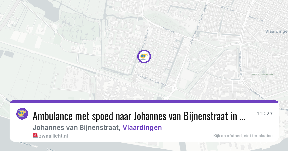 Ambulance met spoed naar Johannes van Bijnenstraat in Vlaardingen — 25 jul 2026