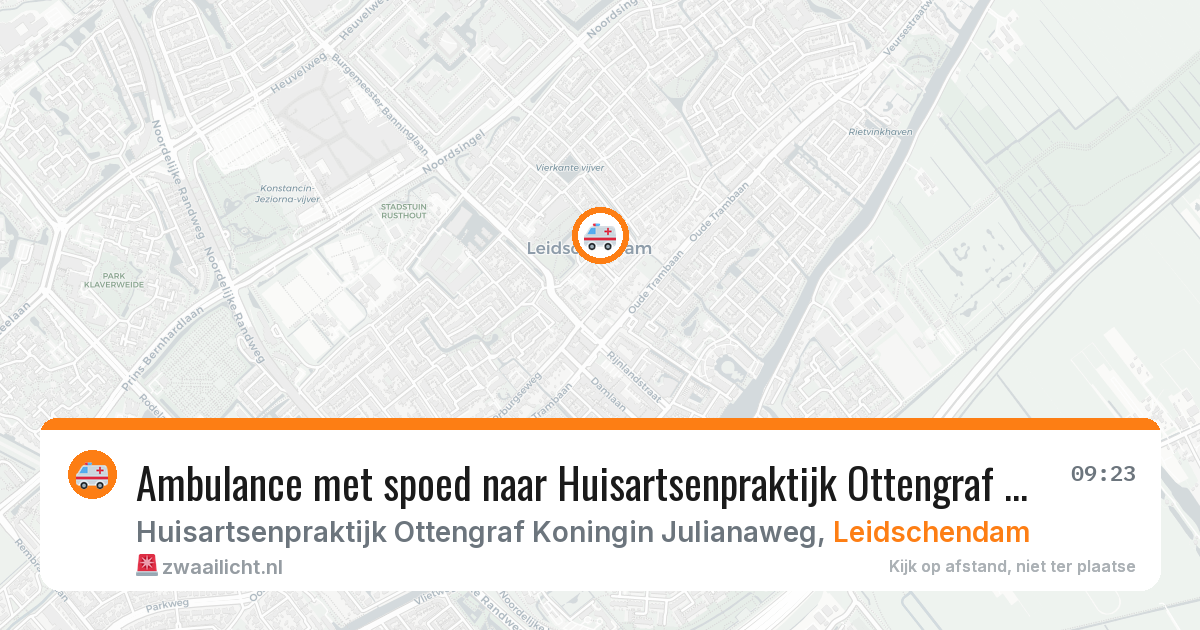 Ambulance met spoed naar Huisartsenpraktijk Ottengraf Koningin Julianaweg in Leidschendam — 12 feb 2026