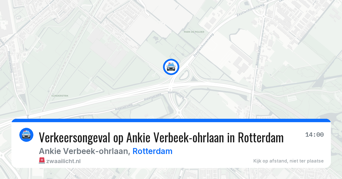 Verkeersongeval op Ankie Verbeek-ohrlaan in Rotterdam — 3 aug 2026