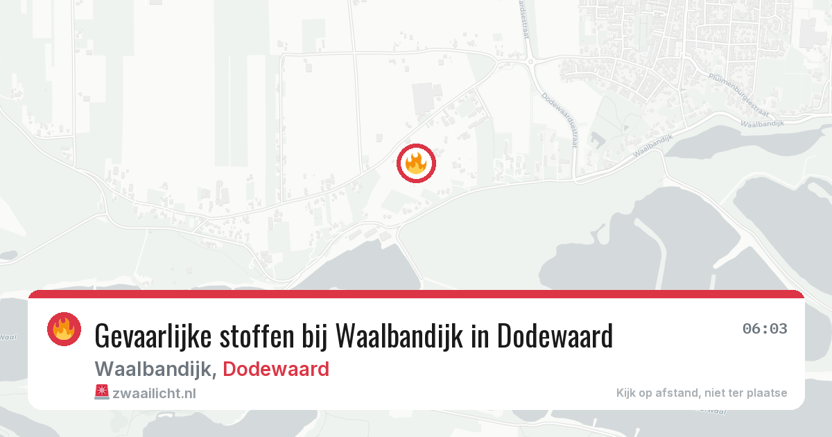 Gevaarlijke stoffen bij Waalbandijk in Dodewaard — 24 jun 2026