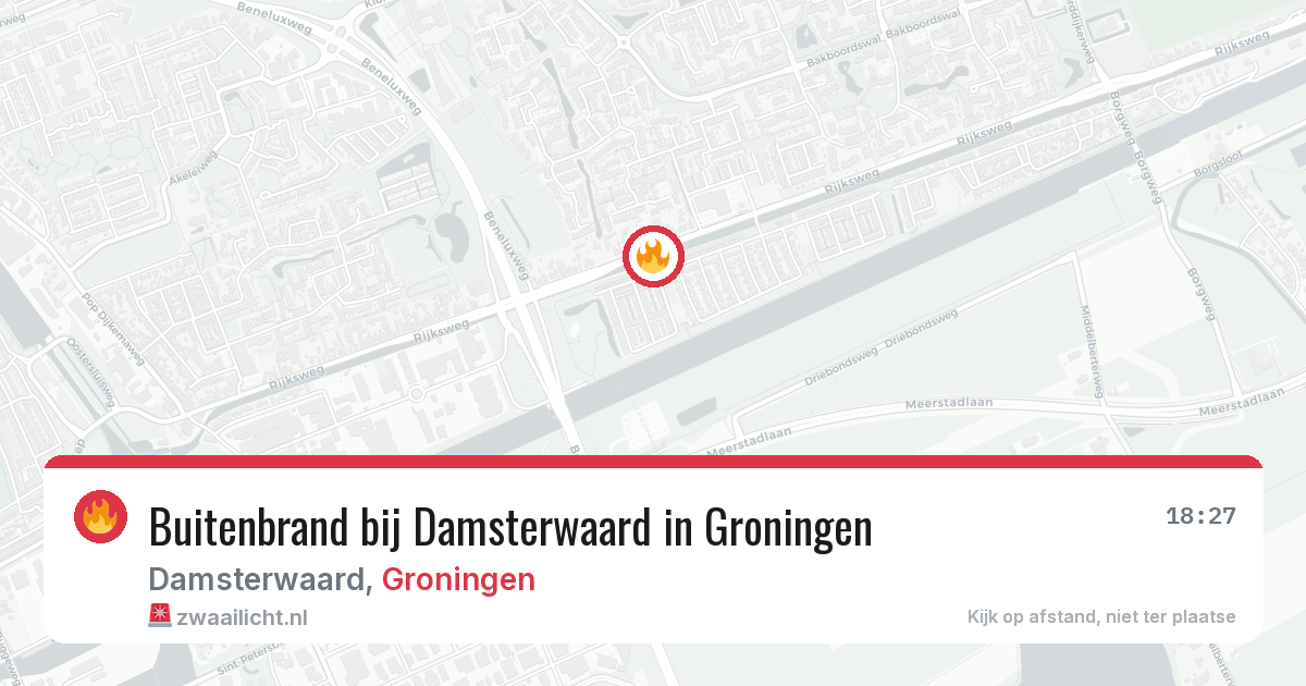 Buitenbrand bij Damsterwaard in Groningen — 7 apr 2026