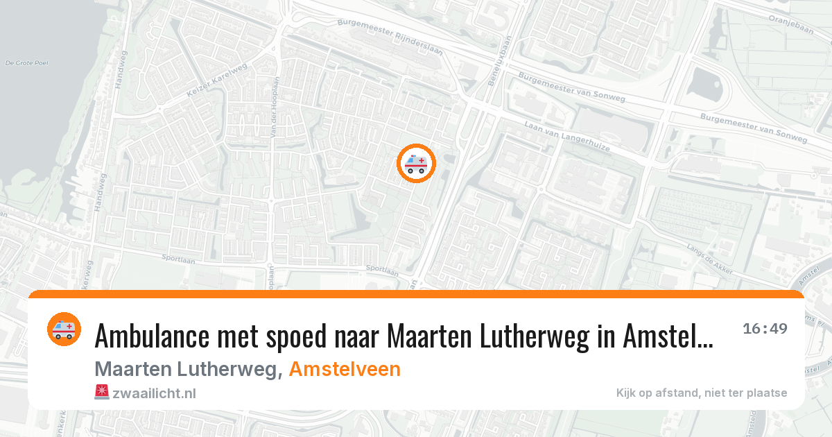 Ambulance met spoed naar Maarten Lutherweg in Amstelveen — 6 jun 2026