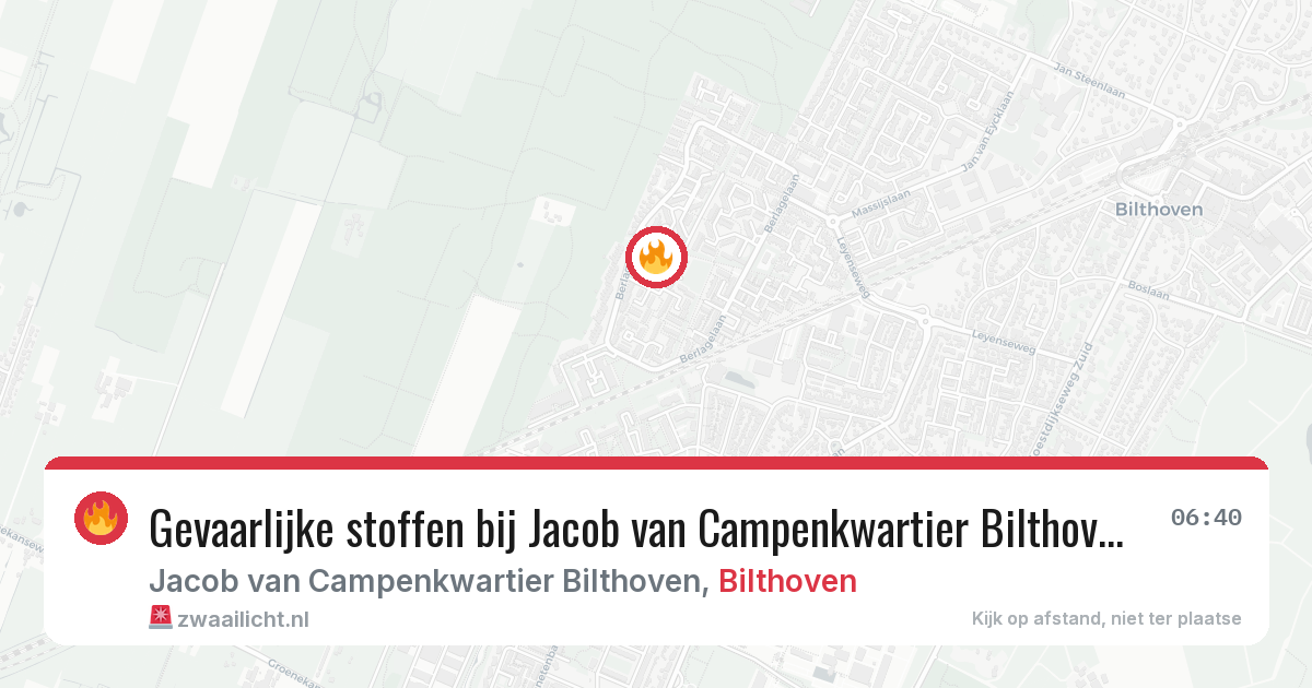 Gevaarlijke stoffen bij Jacob van Campenkwartier Bilthoven in Bilthoven — 27 jun 2026