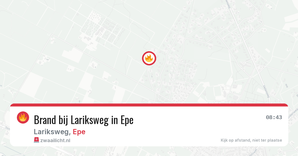 Brand bij Lariksweg in Epe — 7 aug 2026