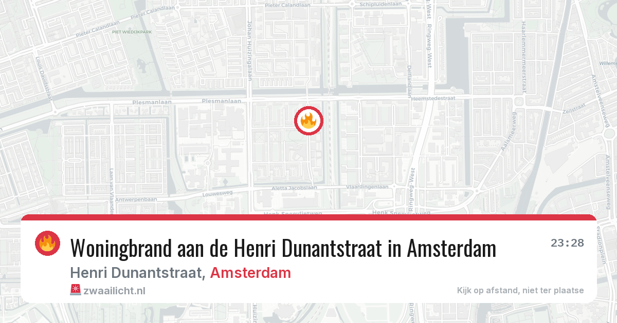 Woningbrand aan de Henri Dunantstraat in Amsterdam — 5 apr 2026