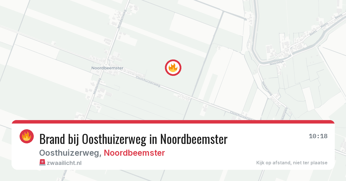 Brand bij Oosthuizerweg in Noordbeemster — 11 jun 2026