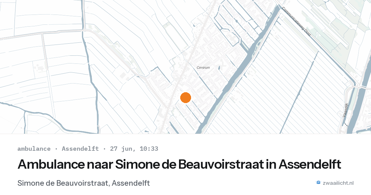 Ambulance naar Simone de Beauvoirstraat in Assendelft — 27 jun 2026