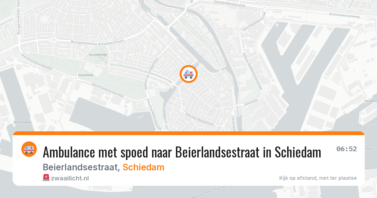Ambulance met spoed naar Beierlandsestraat in Schiedam — 20 jun 2026