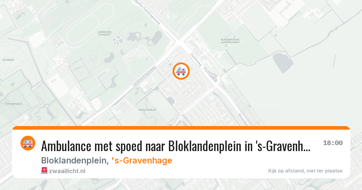 Ambulance met spoed naar Bloklandenplein in 's-Gravenhage — 10 jun 2026
