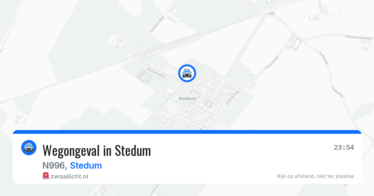 Wegongeval in Stedum — 12 jul 2026