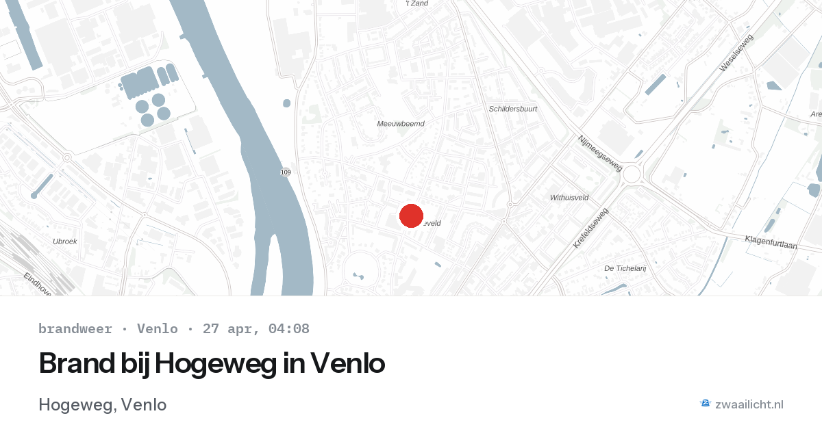 Brand bij Hogeweg in Venlo — 27 apr 2026