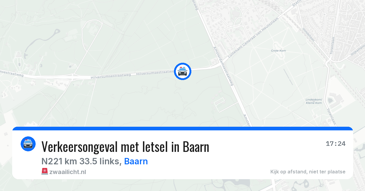 Verkeersongeval met letsel in Baarn — 30 mrt 2026