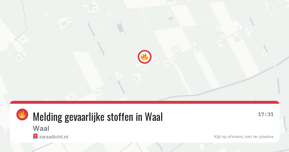 Melding gevaarlijke stoffen in Waal — 14 mei 2026