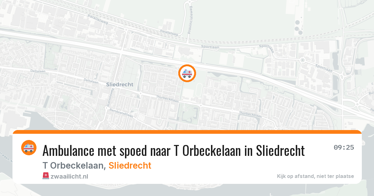 Ambulance met spoed naar T Orbeckelaan in Sliedrecht — 25 jun 2026