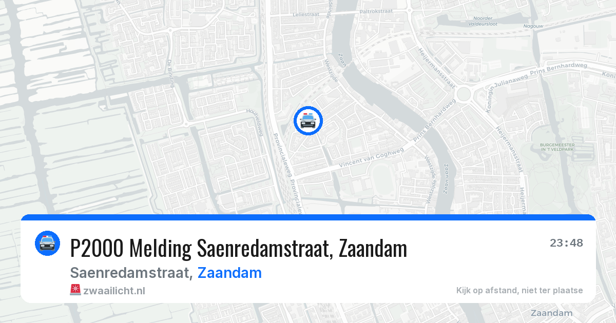 P2000 Melding Saenredamstraat, Zaandam — 13 aug 2026