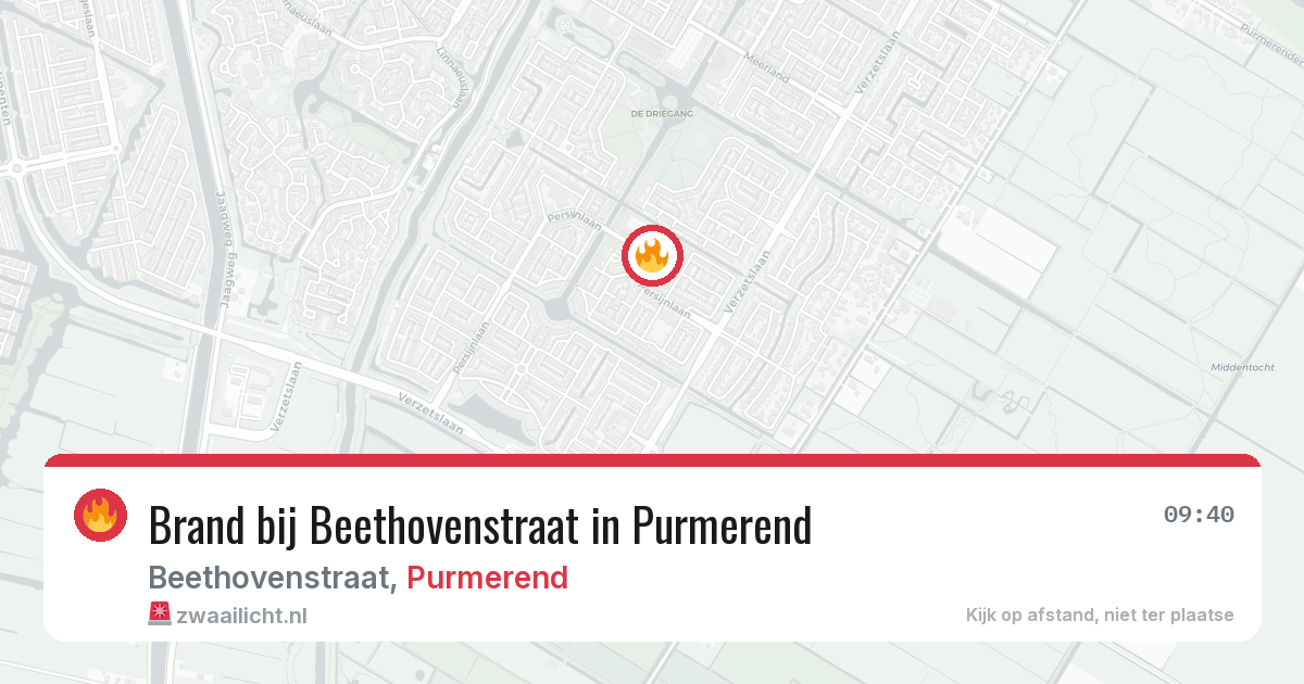 Brand bij Beethovenstraat in Purmerend — 7 jul 2026