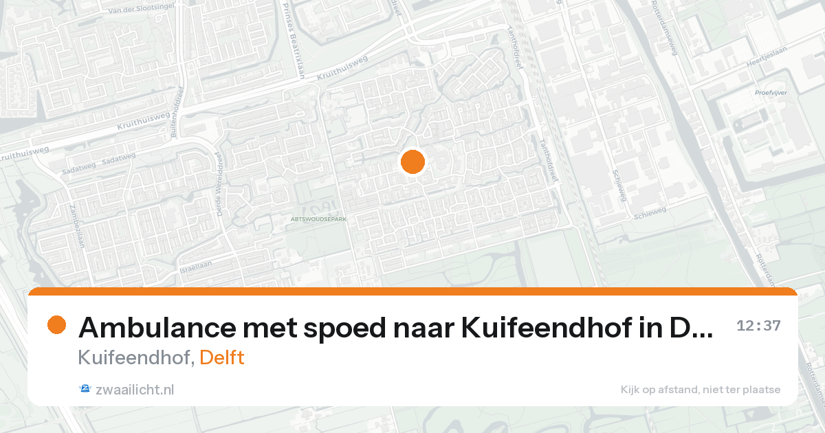 Ambulance met spoed naar Kuifeendhof in Delft — 8 mei 2026