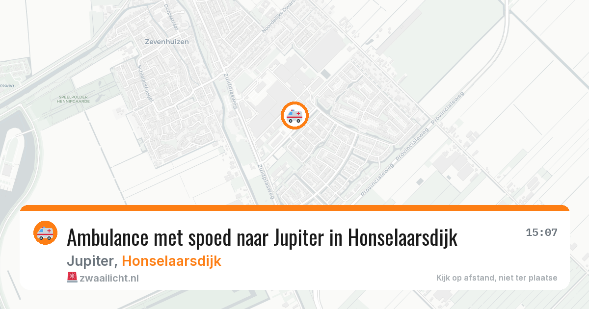 Ambulance met spoed naar Jupiter in Honselaarsdijk — 22 apr 2026