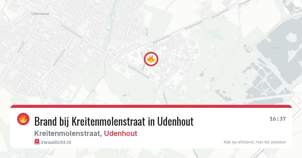 Brand bij Kreitenmolenstraat in Udenhout — 29 jul 2026