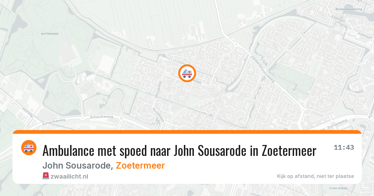 Ambulance met spoed naar John Sousarode in Zoetermeer — 28 jun 2026