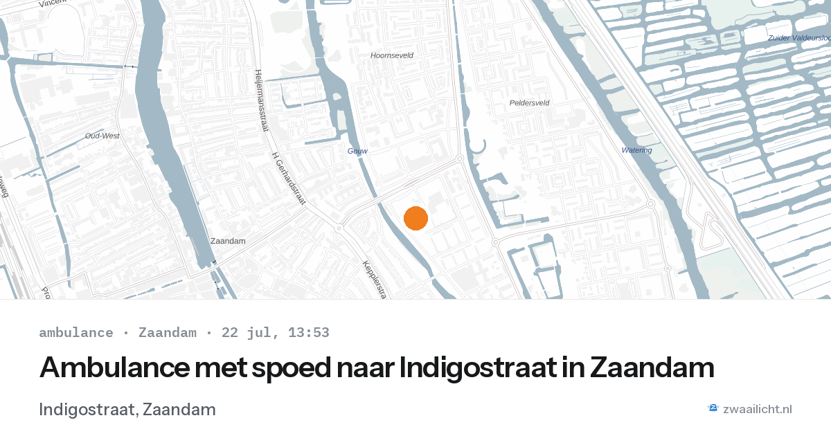 Ambulance met spoed naar Indigostraat in Zaandam — 22 jul 2026