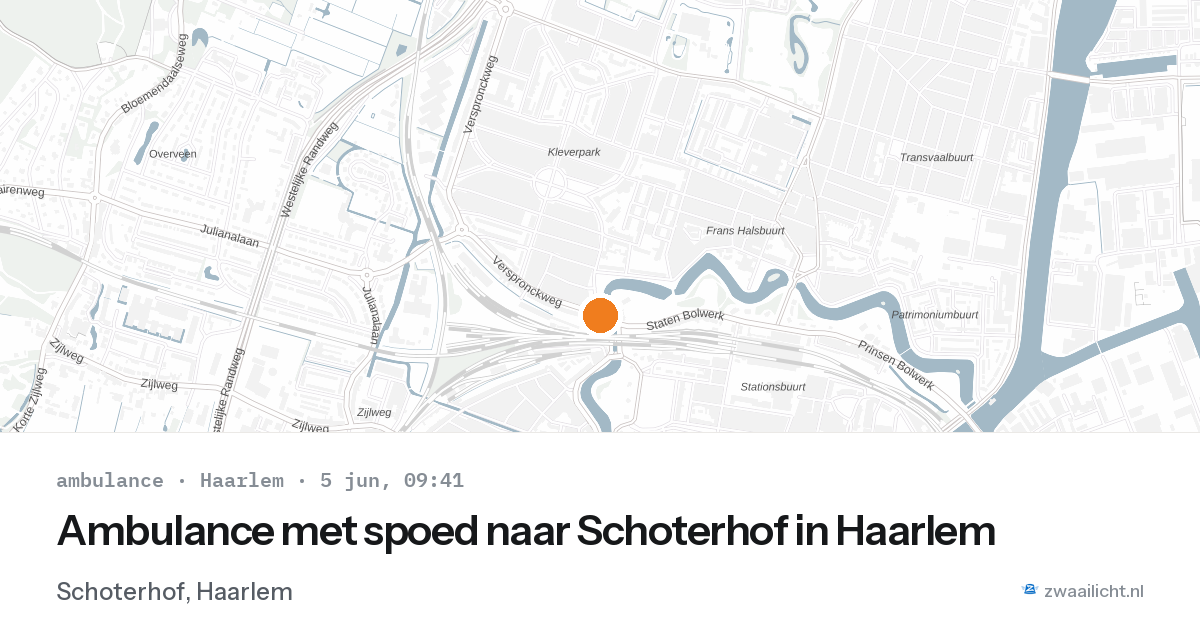 Ambulance met spoed naar Schoterhof in Haarlem — 5 jun 2026