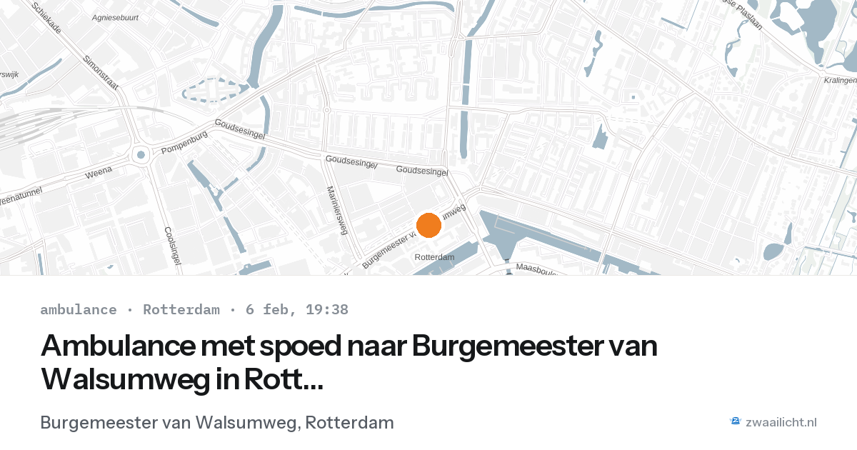 Ambulance met spoed naar Burgemeester van Walsumweg in Rotterdam — 6 feb 2026
