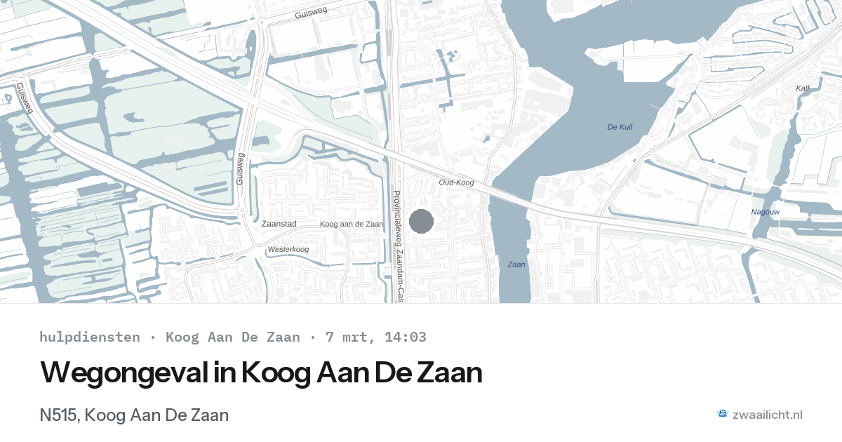 Wegongeval in Koog Aan De Zaan — 7 mrt 2026