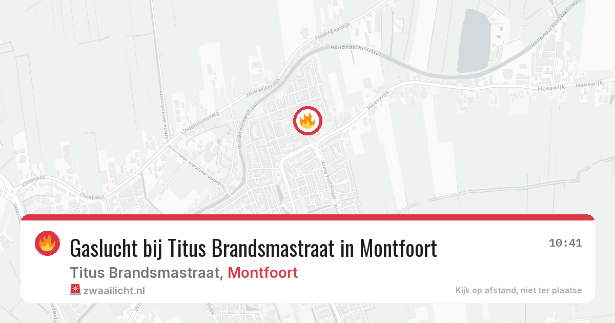 Gaslucht bij Titus Brandsmastraat in Montfoort — 28 jun 2026