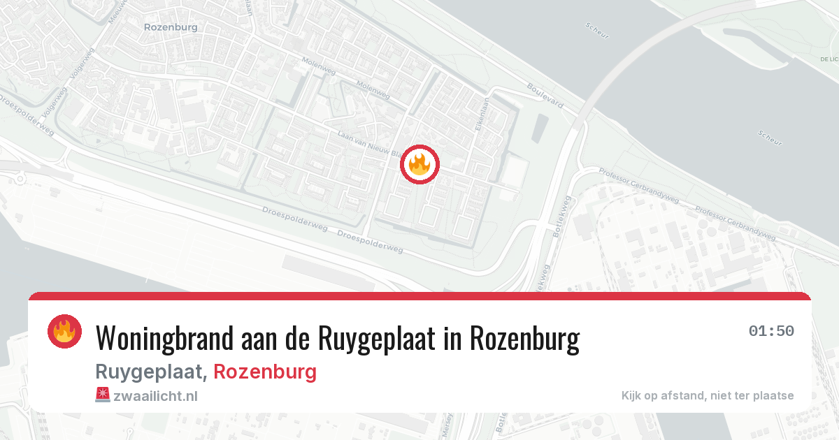 Woningbrand aan de Ruygeplaat in Rozenburg — 9 apr 2026