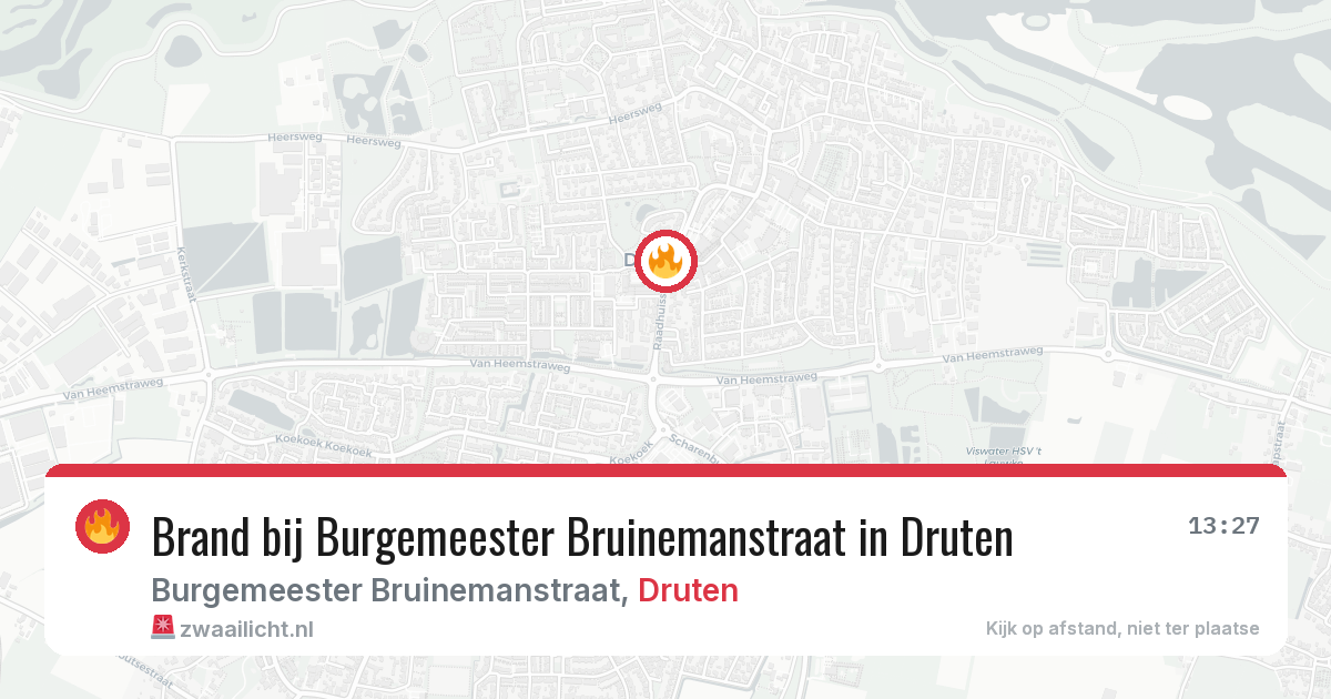 Brand bij Burgemeester Bruinemanstraat in Druten — 8 aug 2026