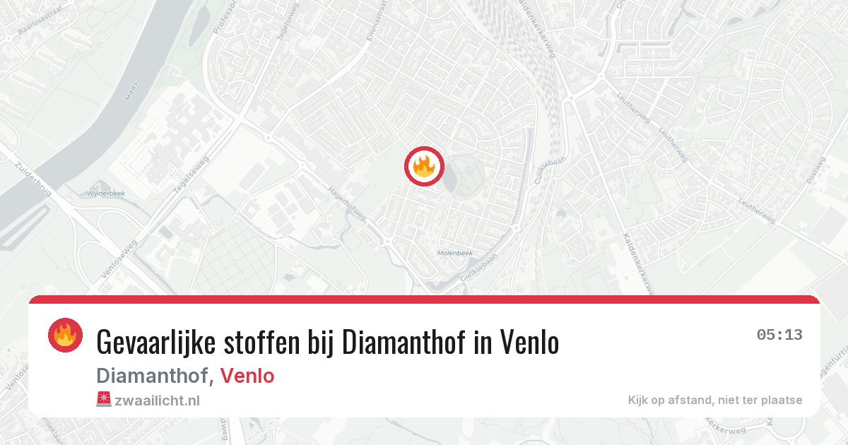Gevaarlijke stoffen bij Diamanthof in Venlo — 29 jun 2026