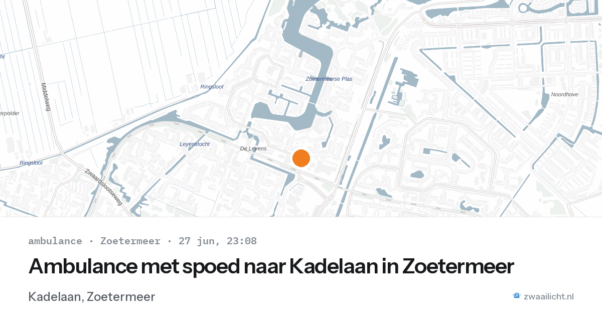Ambulance met spoed naar Kadelaan in Zoetermeer — 27 jun 2026