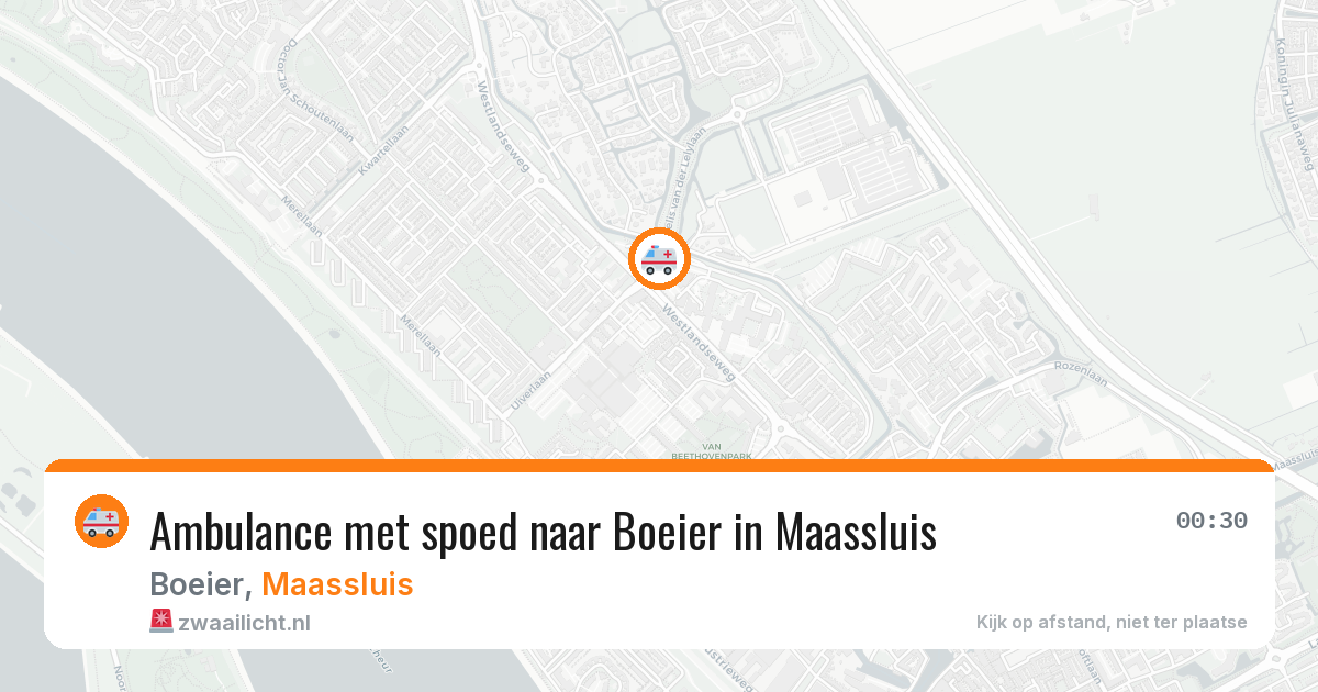 Ambulance met spoed naar Boeier in Maassluis — 10 aug 2026